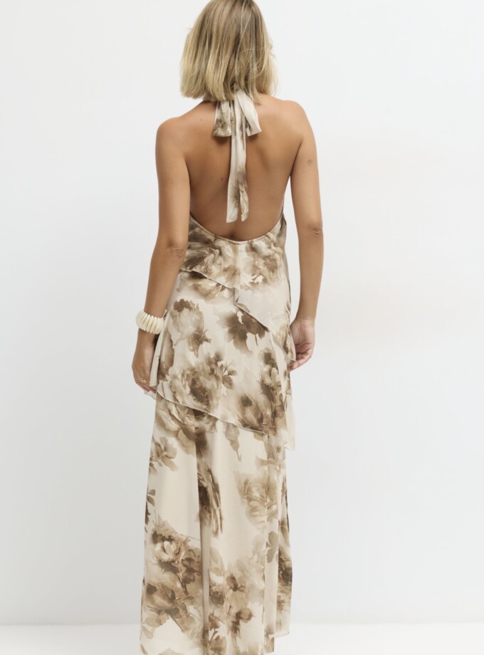 Vestido Halter Gasa Estampado