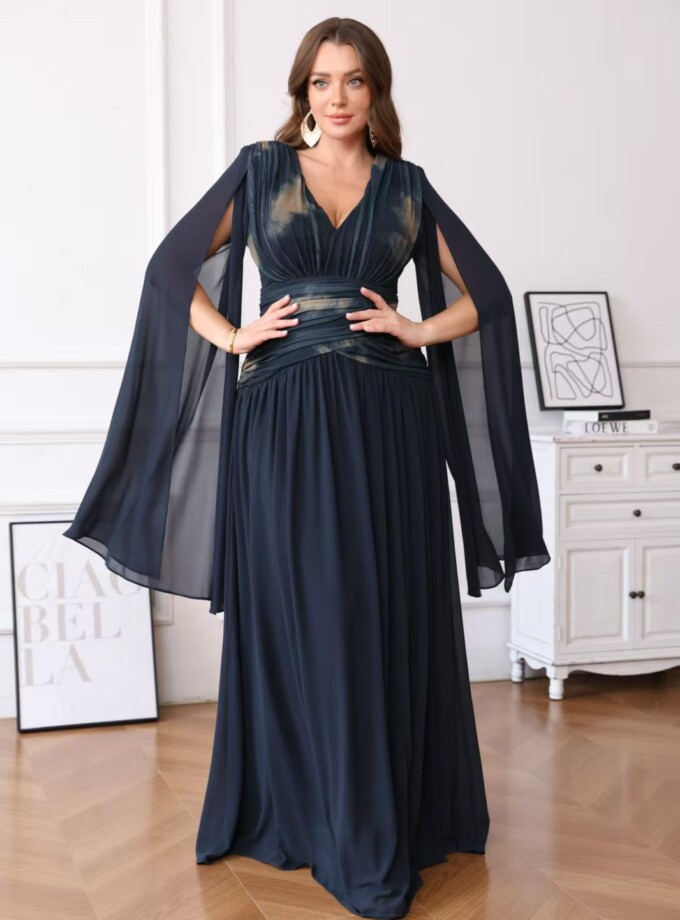 Vestido Torso Estampado Mangas Curvy