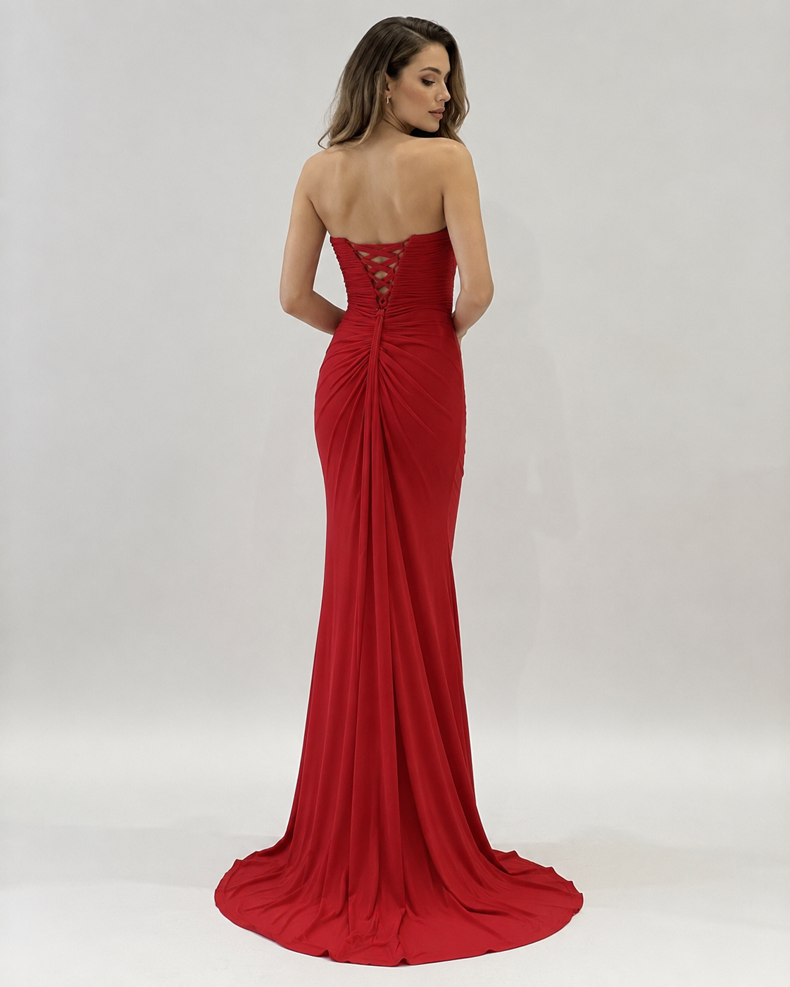 Vestido Sirena Tul Drapeado - Imagen 10