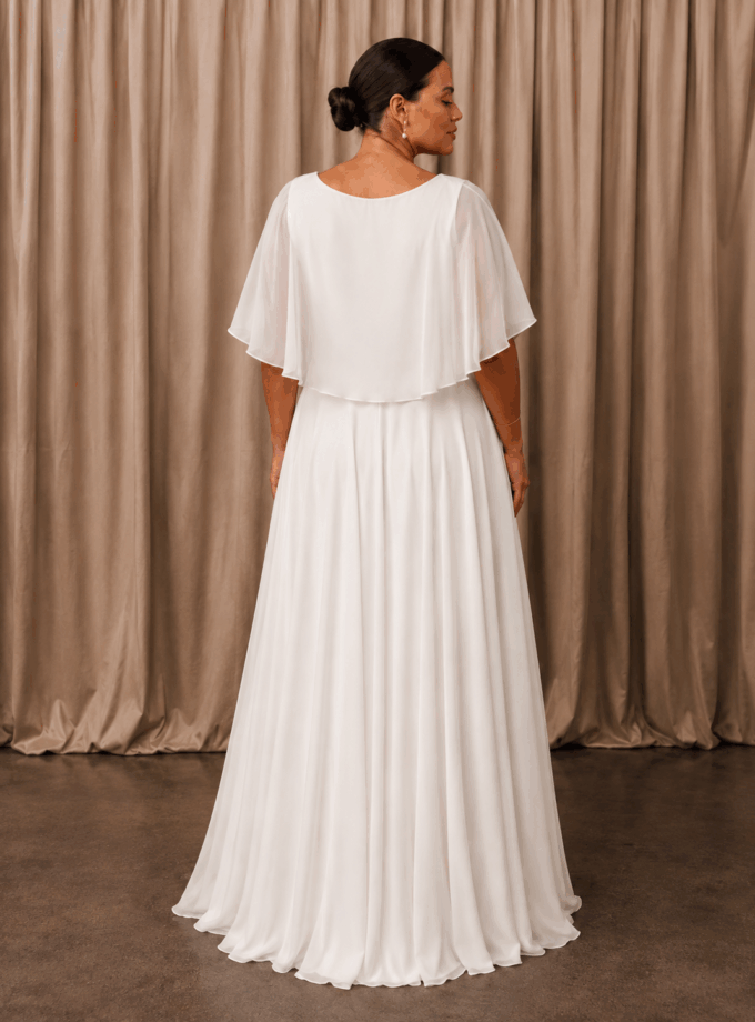 Vestido Mangas Aplique Lateral Curvy Novia