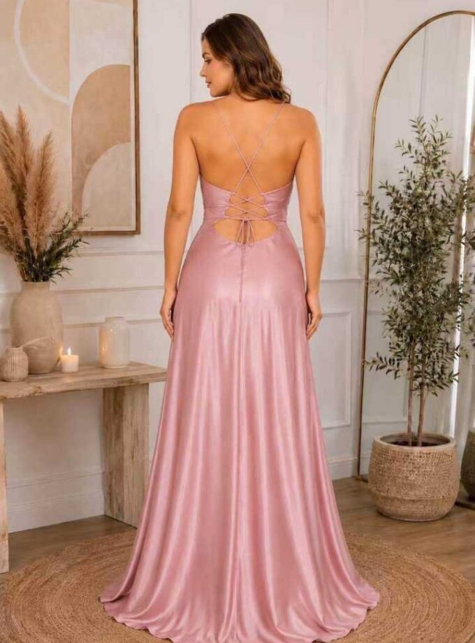 Vestido Seda Espalda Cruzada Curvy