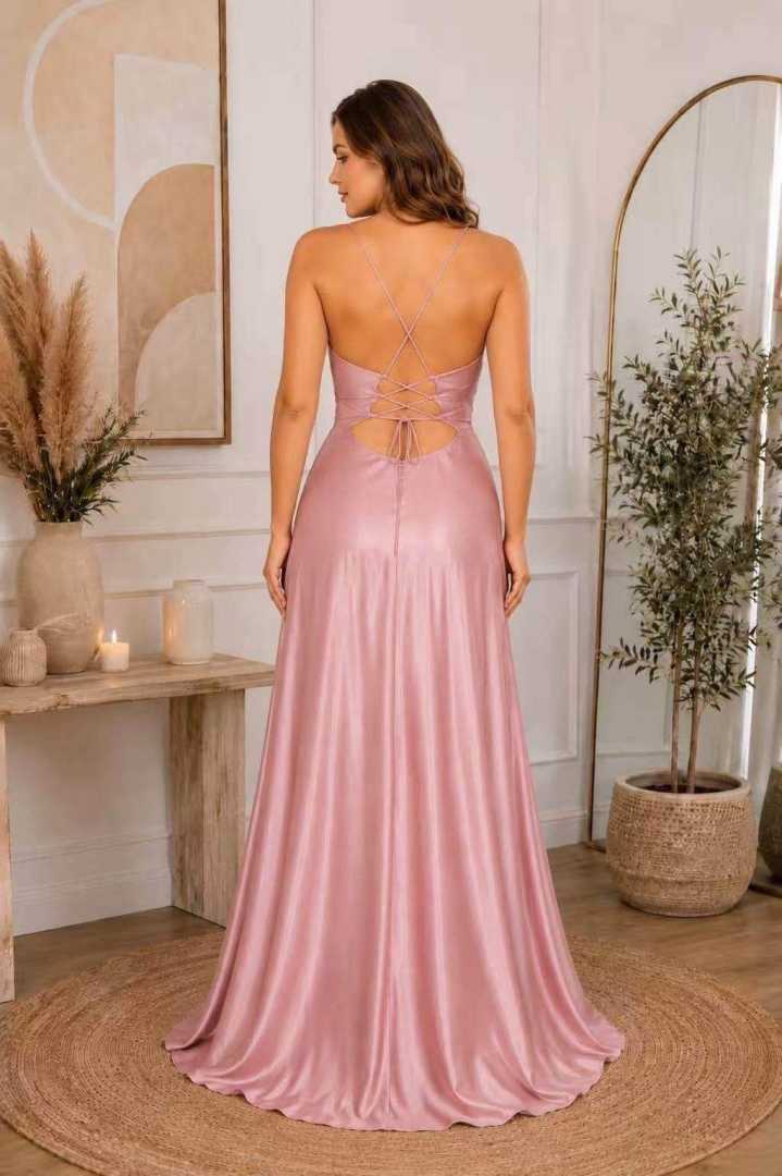 Vestido Seda Espalda Cruzada Curvy - Imagen 5