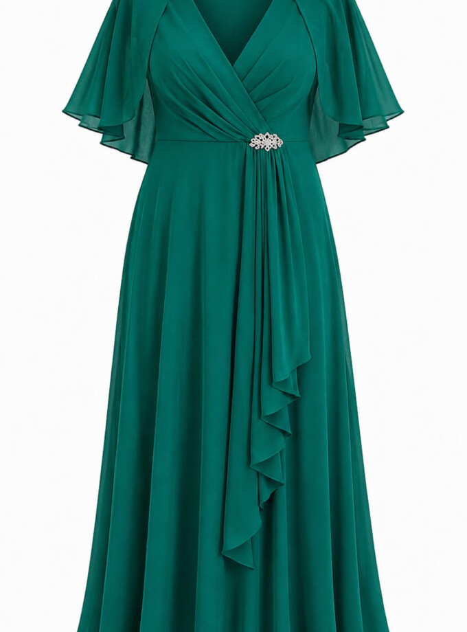 Vestido Mangas Aplique Lateral Curvy