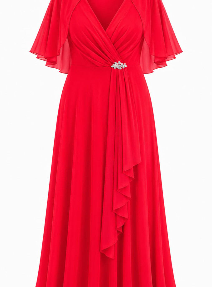Vestido Mangas Aplique Lateral Curvy