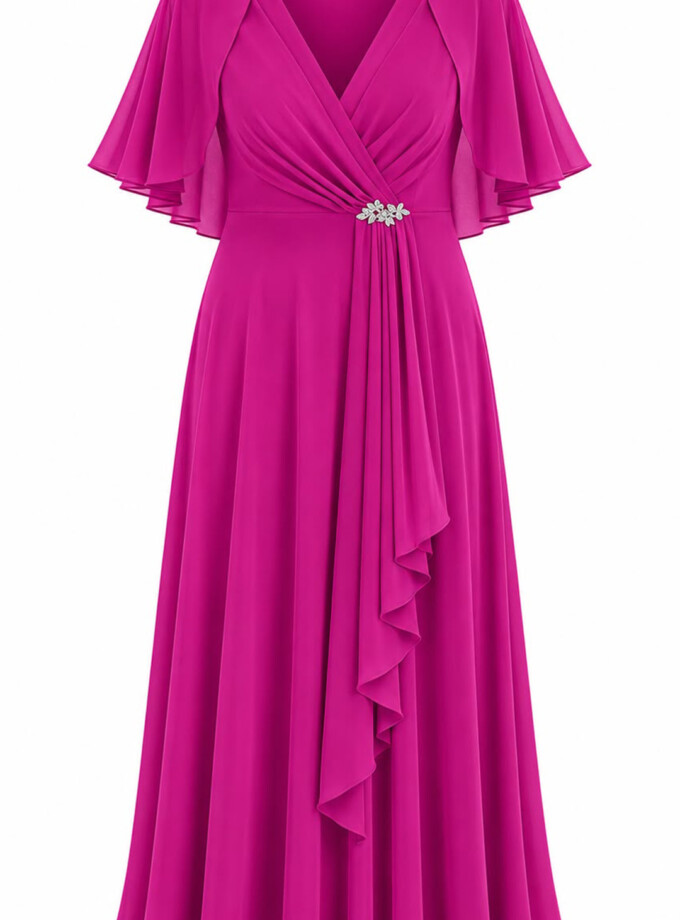 Vestido Mangas Aplique Lateral Curvy
