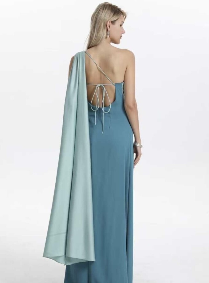 Vestido Bicolor Asimétrico Ala