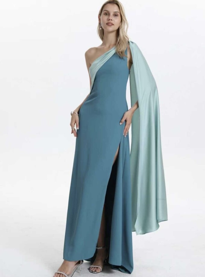 Vestido Bicolor Asimétrico Ala