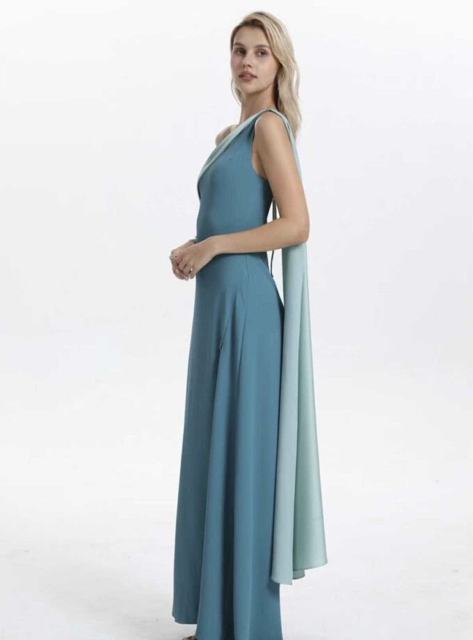 Vestido Bicolor Asimétrico Ala