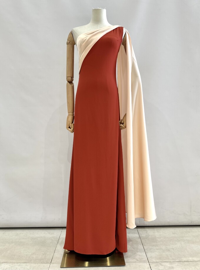 Vestido Bicolor Asimétrico Ala
