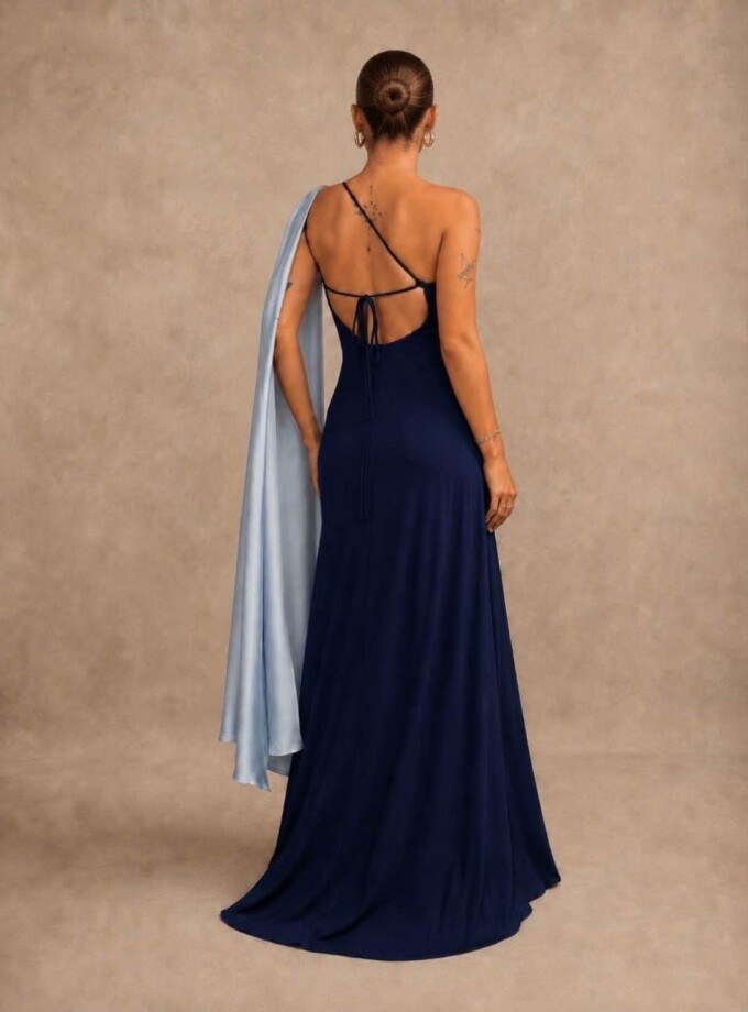 Vestido Bicolor Asimétrico Ala