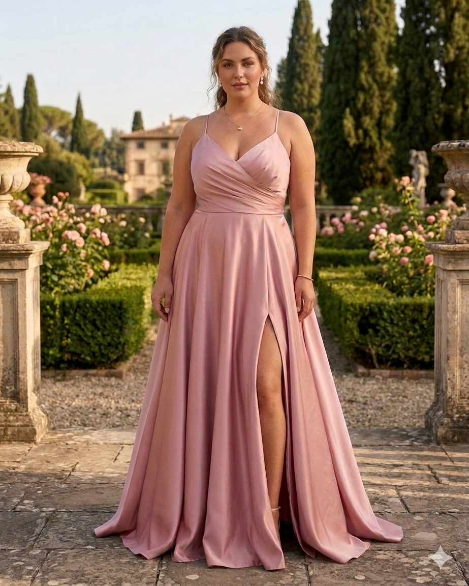 Vestido Seda Espalda Cruzada Curvy - Imagen 2