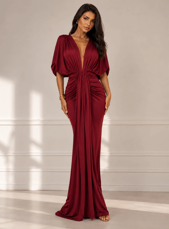 Vestido Seda Lazada Frontal Hombros