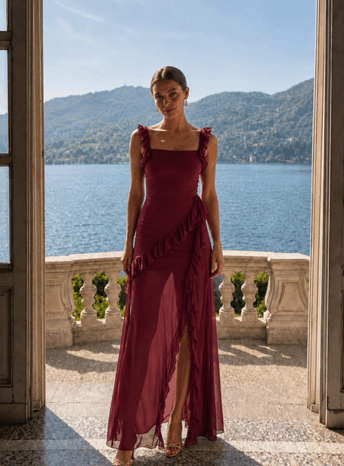 Vestido Gasa Volantes