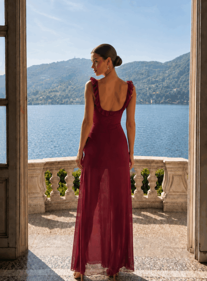 Vestido Gasa Volantes