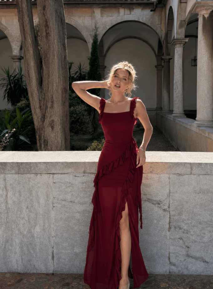 Vestido Gasa Volantes