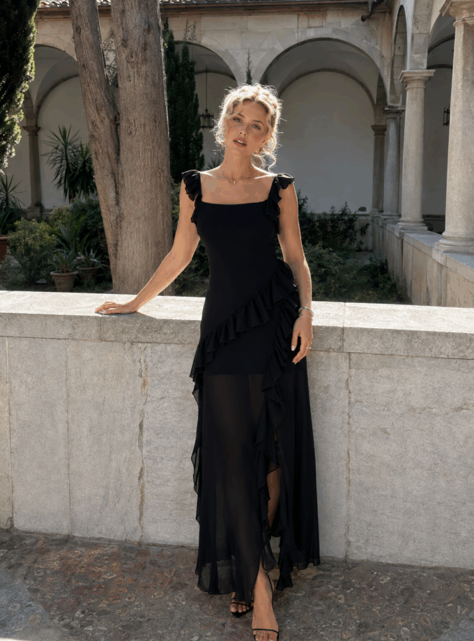 Vestido Gasa Volantes