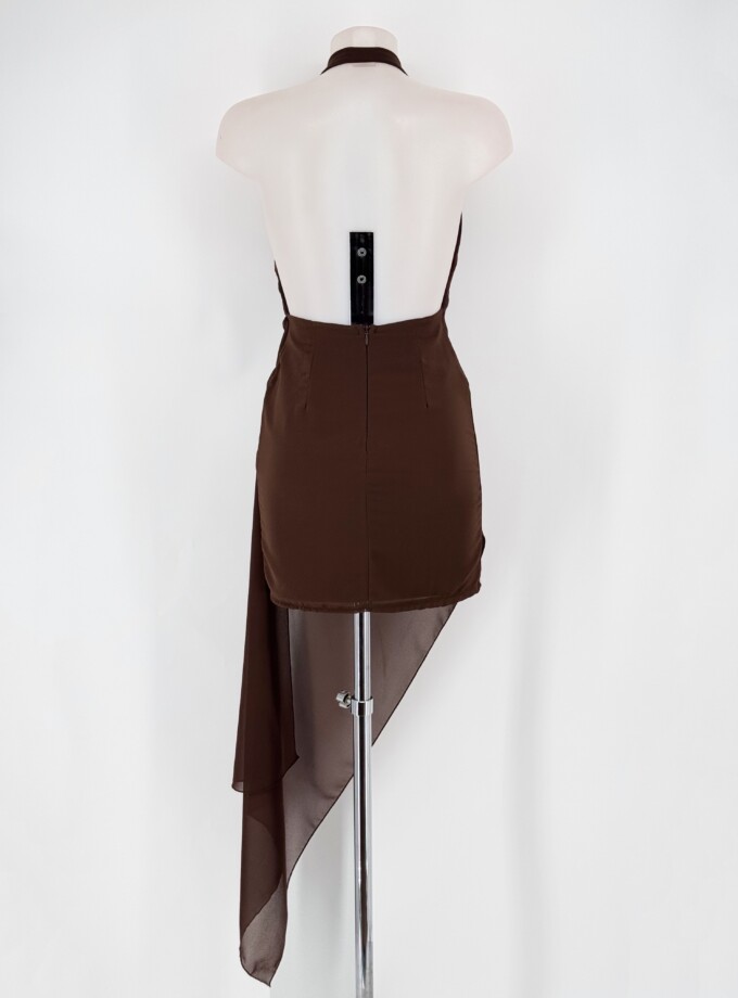 Vestido Corto Asimétrico Gasa