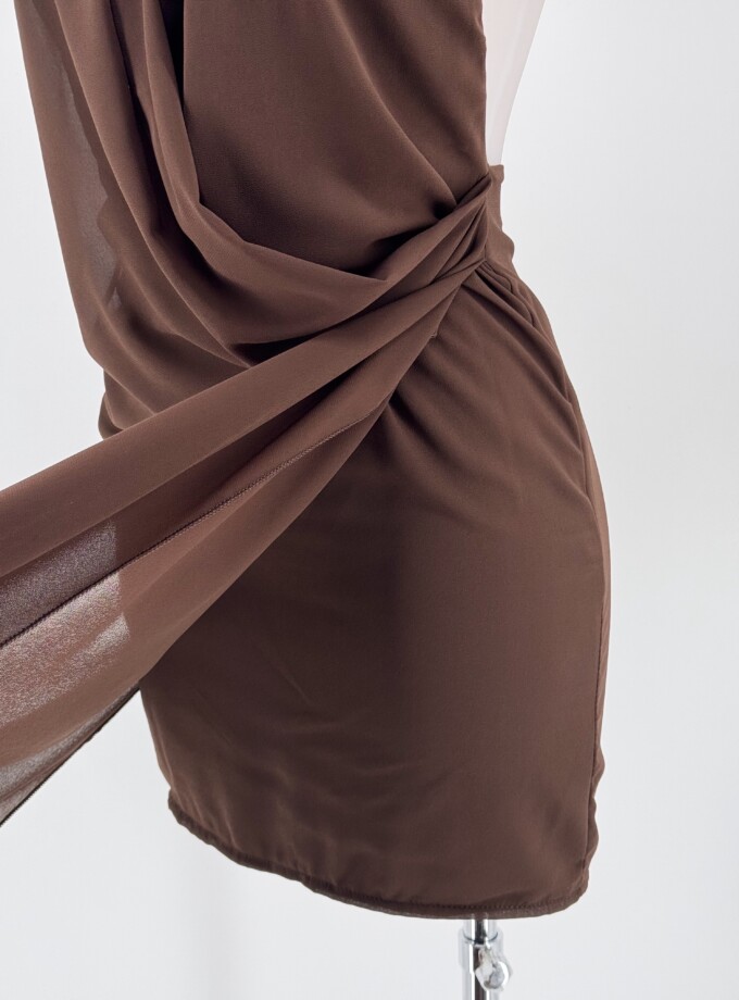 Vestido Corto Asimétrico Gasa