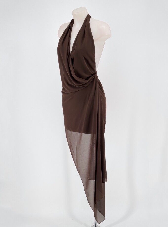 Vestido Corto Asimétrico Gasa