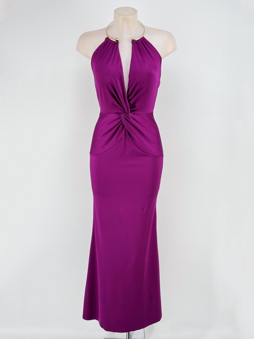 Vestido Seda Nudo Collar - Imagen 5