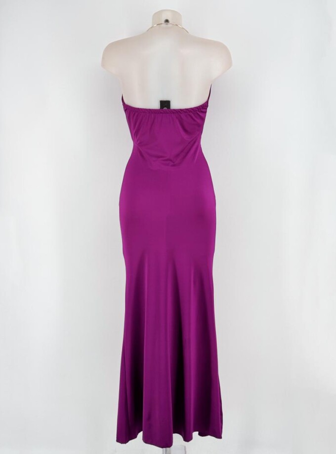 Vestido Seda Nudo Collar