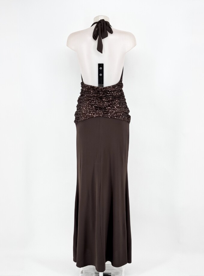 Vestido Cintura Lentejuelas Escote