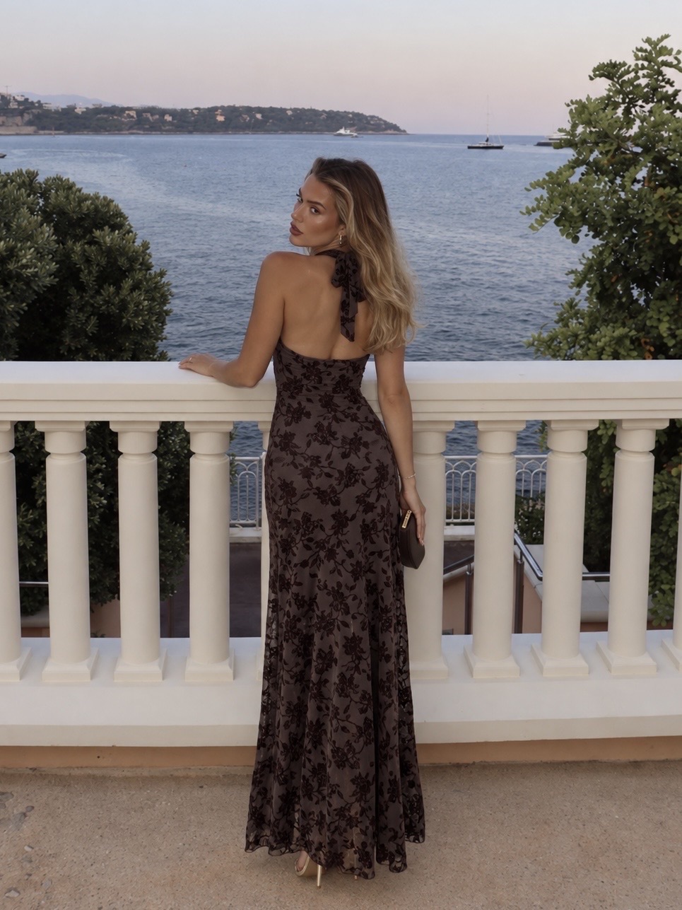 Vestido Estampado Terciopelo Nudo - Imagen 6