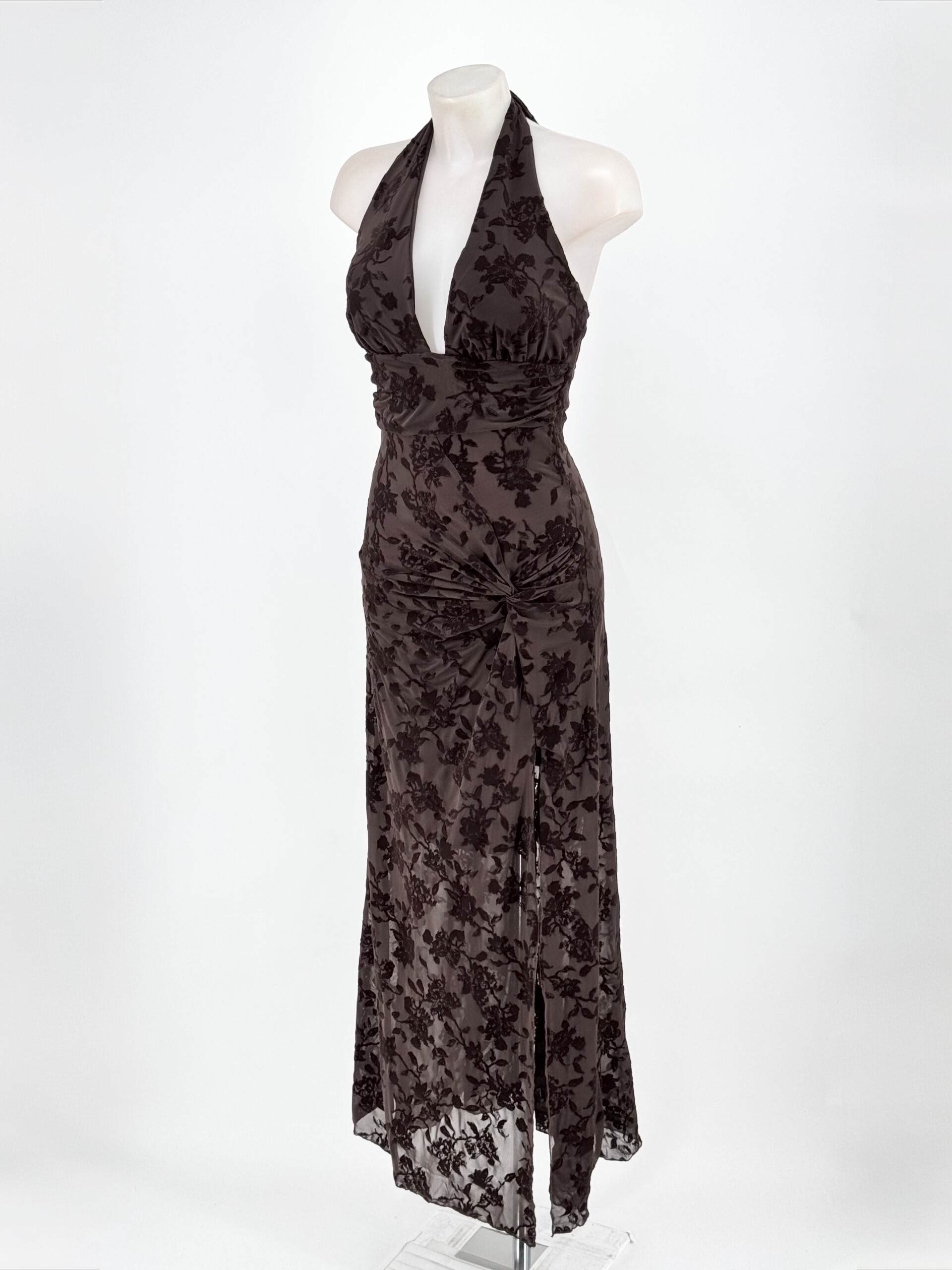 Vestido Estampado Terciopelo Nudo - Imagen 4