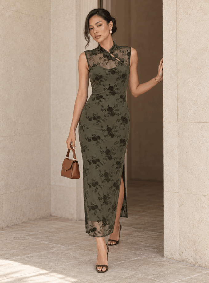 Vestido Estampado Terciopelo Kyoto