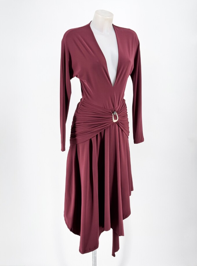 Vestido Mangas Vuelo Aplique Central