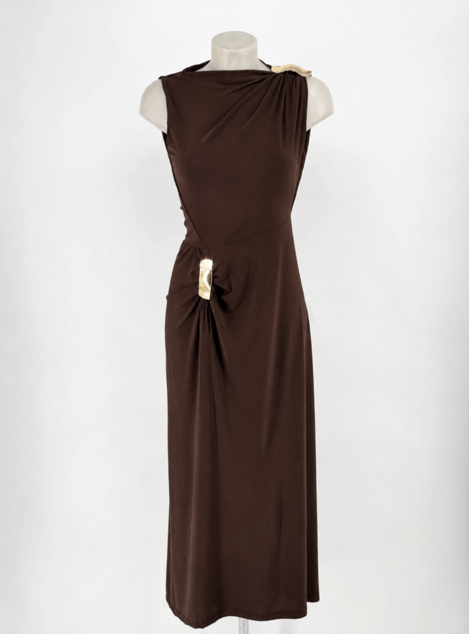 Vestido Basic Apliques Dorados