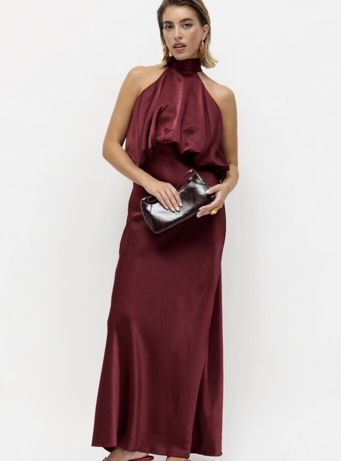 Vestido Halter Seda Globo