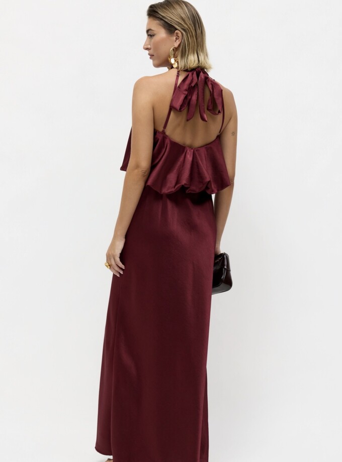 Vestido Halter Seda Globo
