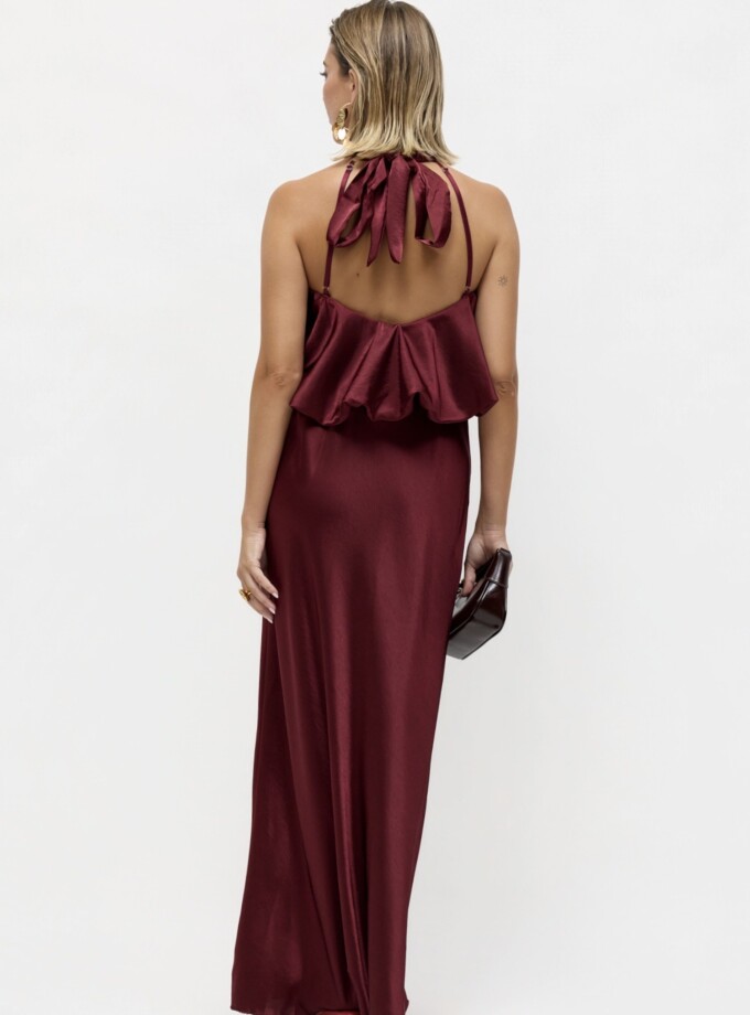 Vestido Halter Seda Globo