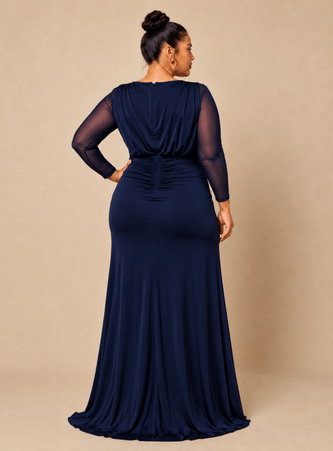 Vestido Nudo Mangas Transparentes Curvy