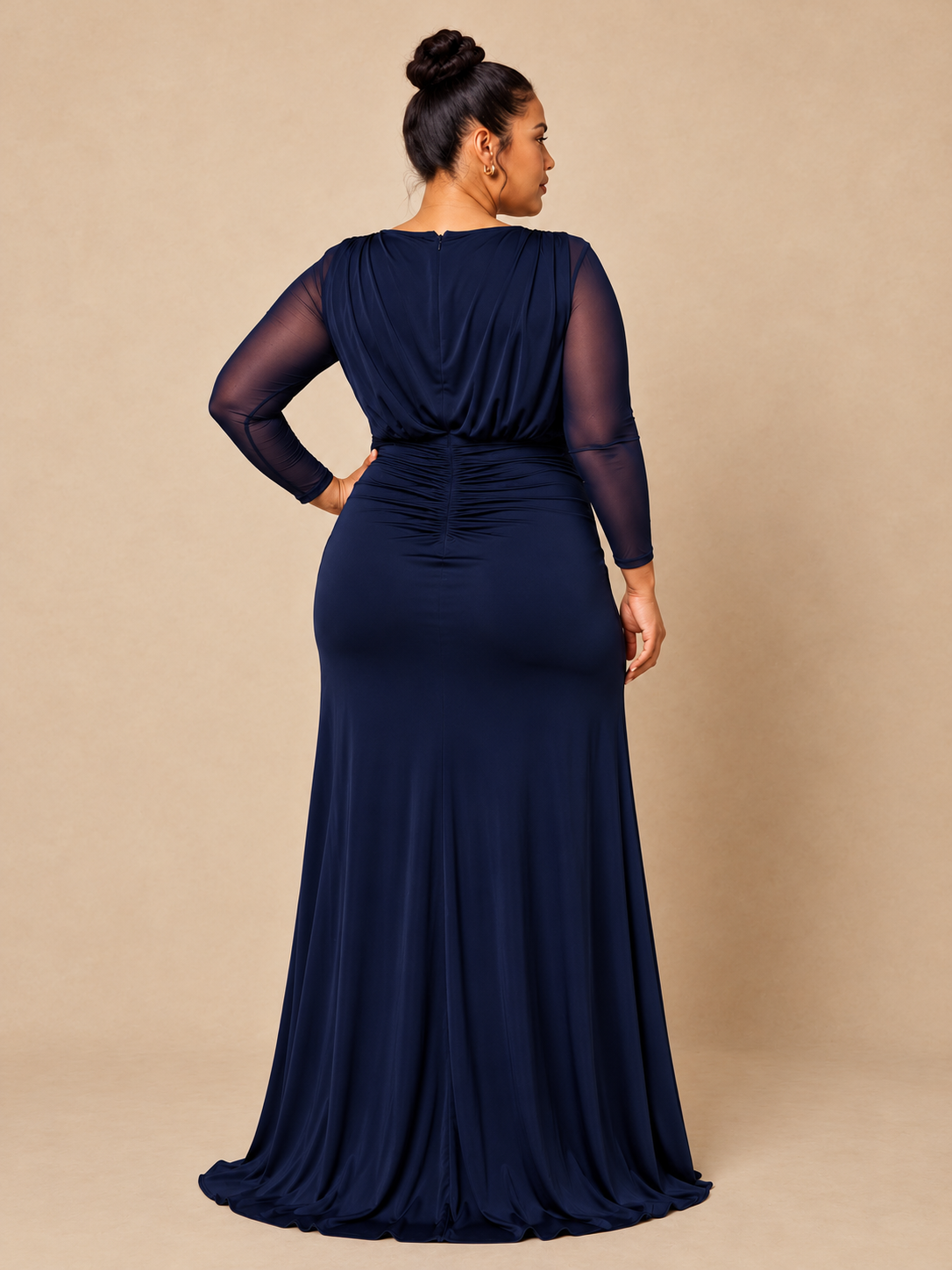 Vestido Nudo Mangas Transparentes Curvy - Imagen 2